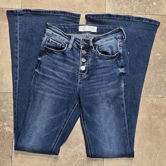 Bridge By Gly High Rise Super Flare Medium Wash Jeans - Picture 2 of 8